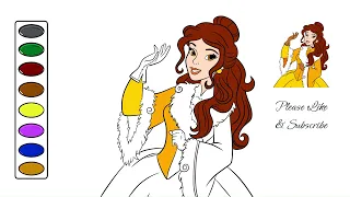Belle Disney Fairy Tale drawing and coloring video @drawtube28