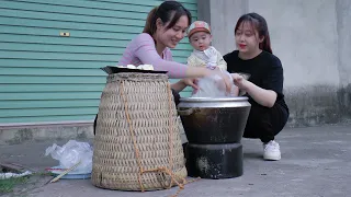 Long-Term Preservation of Cassava - Making Cassava Cakes Going to the Market for Sale | My Free Life