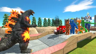 Godzilla Burning DEATH RUN - Animal Revolt Battle Simulator