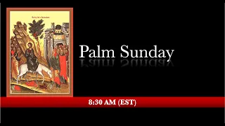 8:30 AM (EST) Palm Sunday - 3rd & 6th hours, Divine Liturgy