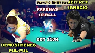 Money Game 110k | Jeffrey Ignacio Vs Demosthenes "Plong²" PulPul | Parehas 10Ball Race-17