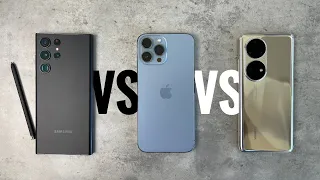 Samsung Galaxy S22 Ultra vs iPhone 13 Pro Max vs Huawei P50 Pro CAMERA COMPARISON