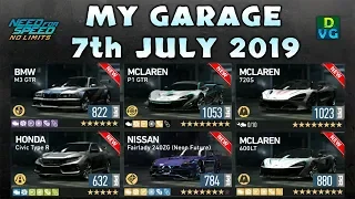 NFS No Limits | My Garage - 7th July 2019 | ft. 15 NEW Cars