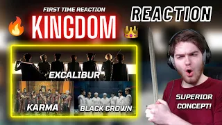 My FIRST TIME listening to KINGDOM! | Excalibur + KARMA + Black Crown | REACTION