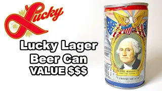 Lucky Lager Vintage 1970’s George Washington Beer Collectible Can