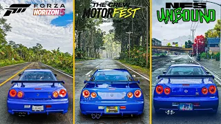 The Crew Motorfest VS Forza Horizon 5 VS NFS UNBOUND GRAPHICS COMPARSION PS5 VS XBOX 4K60FPS