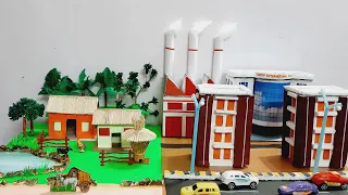 Rural and Urban city model | City & Village model making Project | Rural area and urban area
