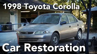 1998 COROLLA RESTORATION PART 1, how to restore an old car, old Toyota restoration process