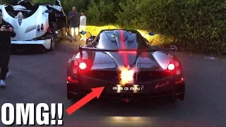 INSANE FLAMES! Pagani Huyara BC Revs & Acceleration!