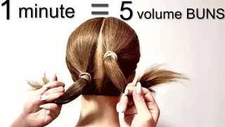 5 EASY BUNS FOR SHORTS HAIR ☑️5                 ЛЕГКИХ ПУЧКОВ НА КОРОТКИЕ ВОЛОСЫ☑️
