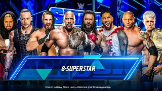 WWE 2K24 - 8 Man Superstar Match | Smackdown | Gameplay