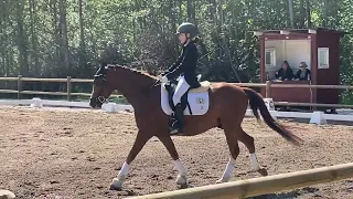 Første ridestævne på min nye pony Chuck og fik 70,6 i LC2