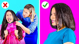 TRUCOS SIN TIJERAS PARA SALVAR A TU PELO || Consejos útiles y graciosos de belleza por 123 GO LIKE!