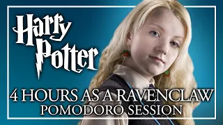 🦅4 HOURS AS A RAVENCLAW🦅 Harry Potter Pomodoro Session - Hogwarts Ambience Luna Lovegood Study ASMR