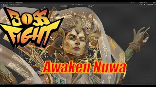 Boss Fight Top100 myth art | AwakenNuwa  ( Break Down ) #BossFight #3D #Challenge ​⁠@pwnisher