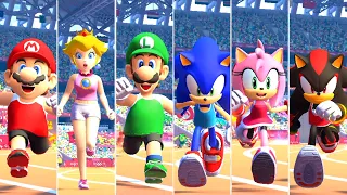 Mario & Sonic at the Olympic Games Tokyo 2020 - 100m All Characters Win | JinnaGaming