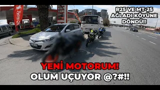 YENİ MOTORUM! YAMAHA MT-25 2021 MODEL! - EFSANE GİDİYOR! - R25 & MT25 İLE YARIŞTIM! 3 MOTOR YARIŞ