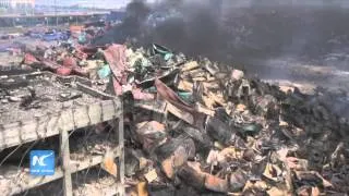 Drone footage shows aftermath of Tianjin explosions