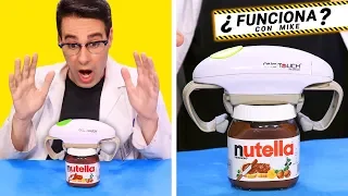 PRUEBO INVENTOS GENIALES DE COCINA || Abre Latas y Tarros Sin Manos ¿Funciona con Mike?