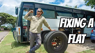 How to Change a Bus Tyre | Converted Bus Repair