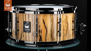 Seven Six Drum Company builds a 7x14 Black and White Ebony Custom Snare Drum Shell