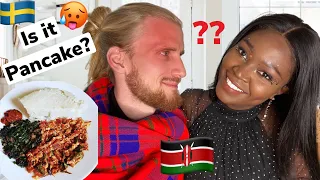 Husband Tries Kenyan Food First Time *Ugali Reaction* (Hillarious)/ Rachel otieno