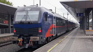 2x Nightjet/Railjet Testzug mit Vollbremsung am Bahnhof Dornbirn + Güterverkehr!!