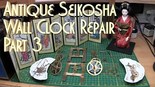 Antique Seikosha Wall Clock Repair Pt 3, Cleaning Begins