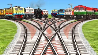 Always Indian Express Crossing On Branched Curved Crossings Track || train simulator gameplay 2024