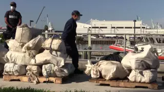 United States Coast Guard offloads huge drug seizure