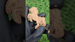 A wood carving | whittling a horse pendant out of wood