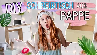 DIY Schreibtisch aus Pappe bauen | Bastelzimmer makeover || Foxy Draws