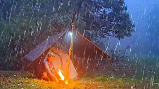 Solo Camping in the Rain, Relaxing Rain Sound, ASMR