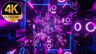 10 Hour TV VJ LOOP Mediation NEON Square Metallic pink Color Abstract Background Video Screensaver