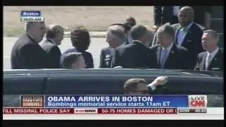 President Obama Air Force One Boston Massachusetts Arrival (April 18, 2013)