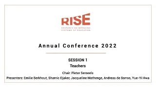 RISE Annual Conference 2022 - Teachers session