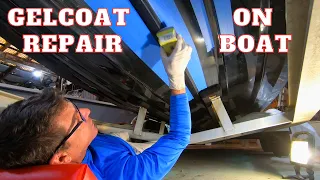 FIBERGLASS GELCOAT REPAIR- How To Repair Gelcoat Damage To the Bottom of Your Boat- DIY