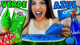 NAMORADA 24 HORAS só COMENDO COMIDA AZUL e VERDE 🍏🍭