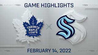NHL Highlights | Maple Leafs vs. Kraken - Feb 14, 2022