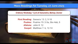 Catholic Mass Readings in English - June 27 2023