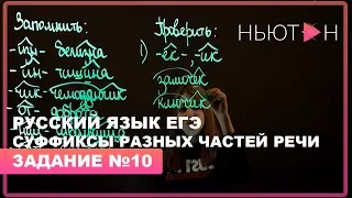 Суффиксы разных частей речи - ЕГЭ Русский язык - Задание №10