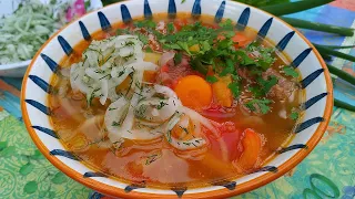 Узбекская ШУРПА 🌟 O'zbekcha qaynatma shurva 🌟 Uzbek boiled soup