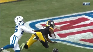 Diontae Johnson lays out for the touchdown catch - Pittsburgh Steelers vs Indianapolis Colts