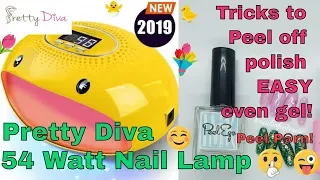 Tricks For Peel Off Base Coats 😉😜|  Pretty Diva 54 Watt Nail Lamp Review 👍or👎?