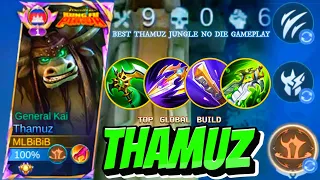 THAMUZ JUNGLE 9KILL NO DIE MVP GAMEPLAY | THAMUZ TOP GLOBAL BUILD AND EMBLEMS | THAMUZ GAMEPLAY MLBB