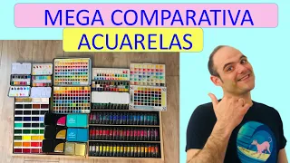 ACUARELAS  😍LA MAYOR COMPARATIVA. Buscando LAS MEJORES. Winsor & Newton Sennelier Sakura  Prima ...