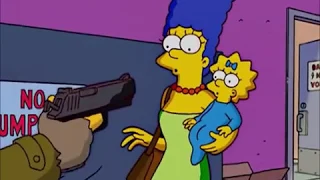 marge is robbed (by The Muggler) and cries in the car