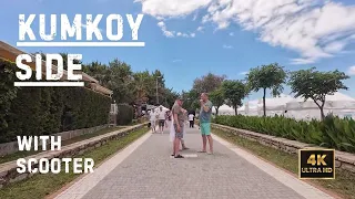 [4K] Kumkoy🏝️ Side tourism area and tourists' routins, recorded by Scooter - Antalya, Turkey. Turkei