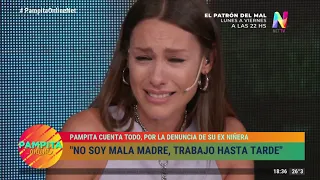 Pampita lloró desconsoladamente en vivo por la denuncia de su niñera