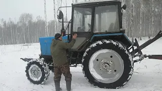 Заготовка дров в лесу! Трактор  встаёт на дыбки!!!) 25 марта 2021.